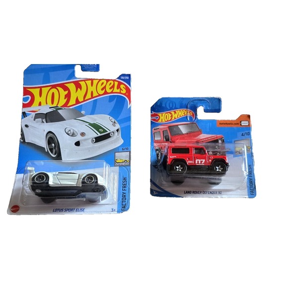 Hot Wheels Land Rover Defender & Lotus Elise Factory Fresh Diecast Cars New
